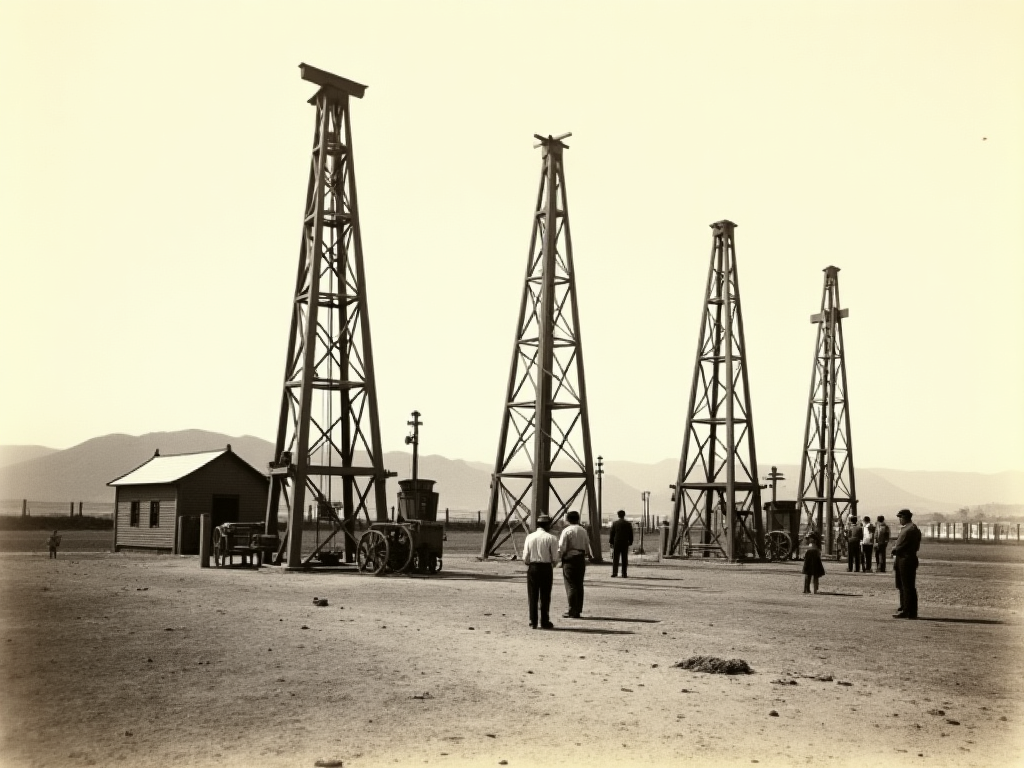 Antiguo pozo petrolero mexicano de principios del siglo XX